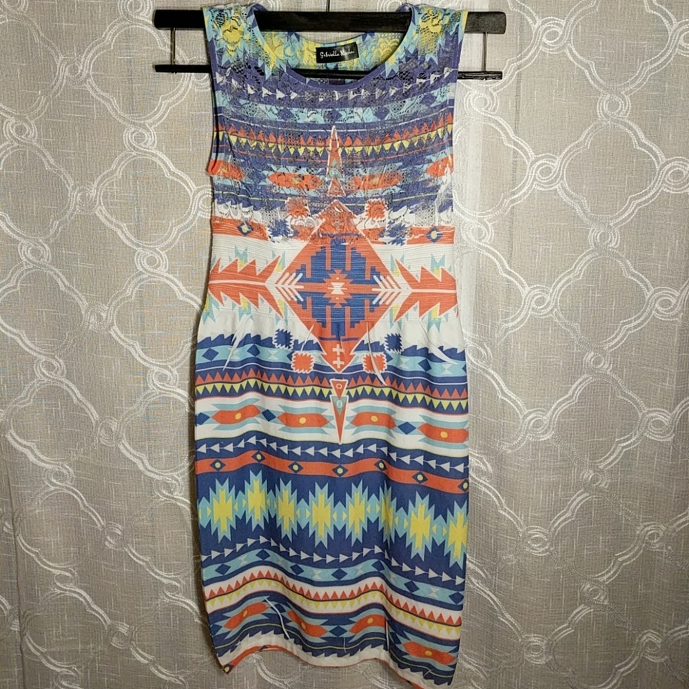 Gabriella Rocha Aztec Lace Mini Dress- S